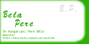 bela pere business card